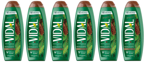 Vidal Bagnodoccia Pino Classico Lot De 6 Flacons De Gel Douche Au Parfum De Pin 500 Ml