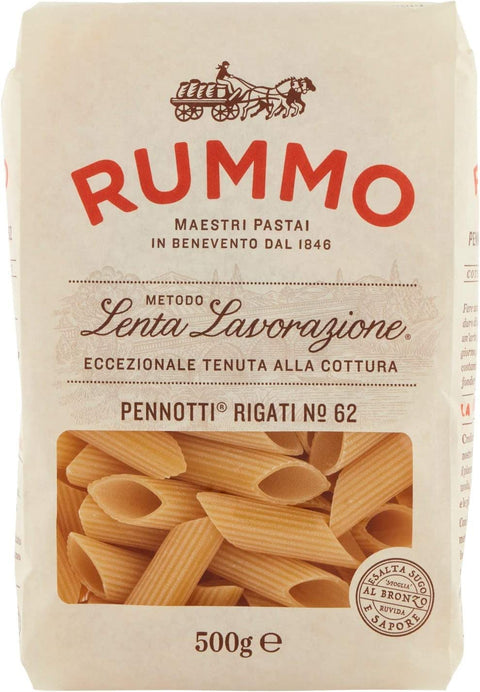 Rummo Pennoni Rigati N. 62 Lot De 5 Pâtes À La Semoule De Blé Dur 500 G + Boîte Italienne Gourmet Polpa Di Pomodoro 400 G