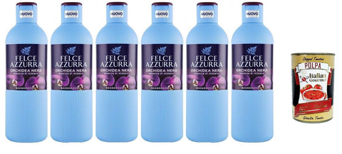Paglieri Felce Azzurra Bagnodoccia Orchidée Nera Lot De 6 Gels Douche 6 X 650 Ml + Polpa Italian Gourmet 400 G