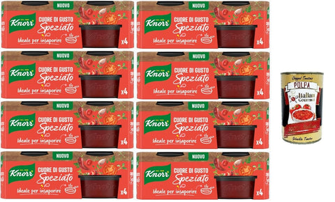 Knorr Cuore Di Gusto Lot De 8 Cœurs Spéciaux, Au Goût Épicé, Idéal Pour Assaisonner 8 X 104 G + Italian Gourmet Polpa 400 G
