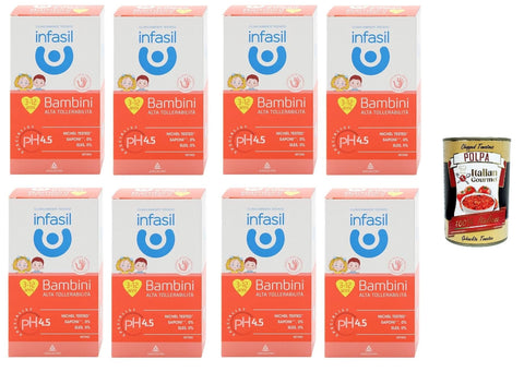 Infasil Intimo Bambini Alta Nettoyant Intime Pour Enfants – Testé Sous Contrôle Pédiatrique, Testé Sur Le Nickel, Sans Colorants, 8 X 200 Ml + Italian Gourmet Polpa 400 G