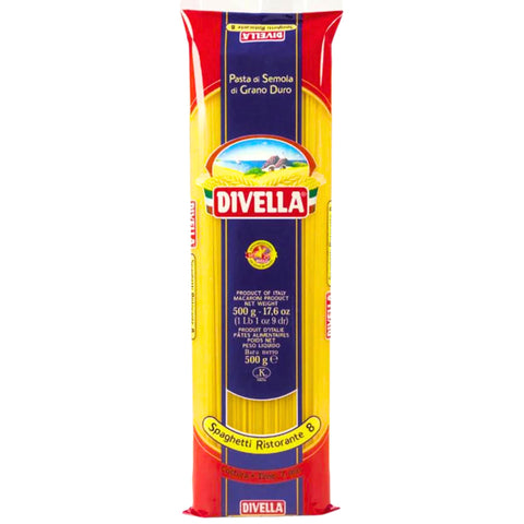 Divella Spaghetti Pasta #8, 473,6 G (Lot De 20) – Pâtes Italiennes Authentiques Fabriquées Avec De La Semoule De Blé Dur, Texture Parfaite « Al Dente » Pour Chaque Plat