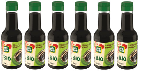 Suzi Wan Salsa Di Soia Biologica Lot De 6 Bouteilles En Verre De Sauce Soja Bio 143 Ml + Polpa Di Pomodoro Italian Gourmet Polpa Di Pomodoro 400 G