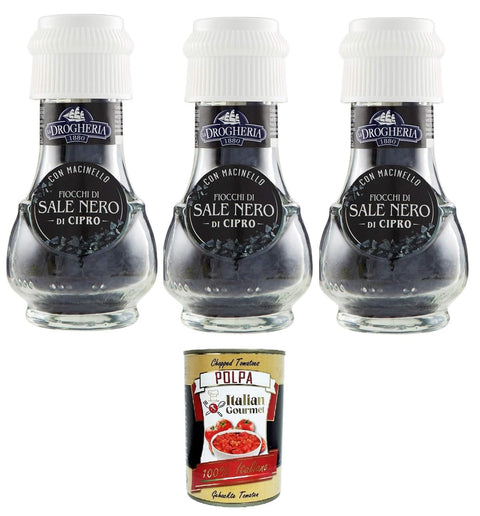 La Drogheria Sale Nero Di Cipro Sel Noir De Chypre 3 X 50 G + Italian Gourmet Polpa 400 G