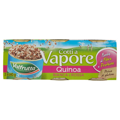 Quinoa Blanc Et Rouge Valfrutta Cuit À La Vapeur 3 X 140 Gr