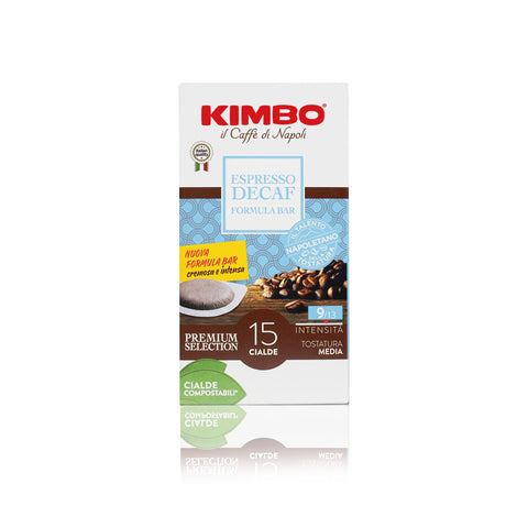 Kimbo Dosettes De Café Compostables Ese - 120 Dosettes - Espresso Decaf - 8 Boîtes De 15 Dosettes