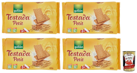 Gullón Petit Tostada Lot De 4 Biscuits Traditionnels 400 G Chaque Paquet Contient 3 Portions De 133,3 G + 400 G Gourmet Italian Gourmet Polpa Di Pomodoro Boîte De 400 G