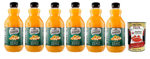 San Benedetto Succoso Zero Frutta Mix Pet 6 X 90 Cl, Mélange De Fruits Pet Sans Sucre, Jus De Fruits, Mélange De Jus De Fruits, Sans Sucre + Italian Gourmet Polpa 400 G