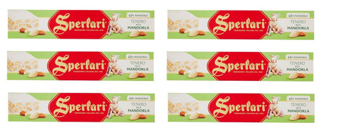 6 X Sperlari Torrone Tenero Alla Mandorla Douce Nougat 43% Amande Tradition Italienne 150 G