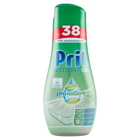 Pril Gel Green Tout-En-1 Lessive Pour Lave-Vaisselle, 38 Lavages, 608 Ml