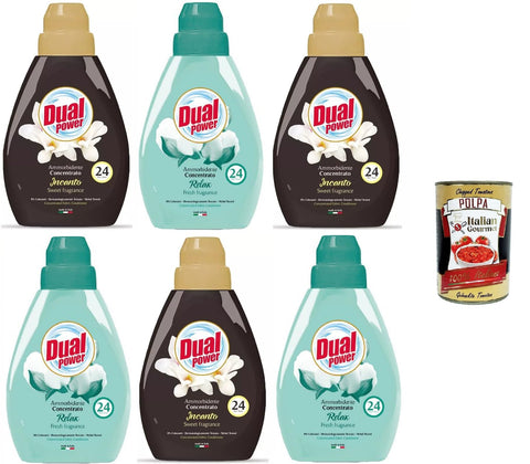 Dual Power Lot De 6 Flacons D'évier Doux Concentré Relax, Incanto 6 X 600 Ml + Polpa Italian Gourmet 400 G