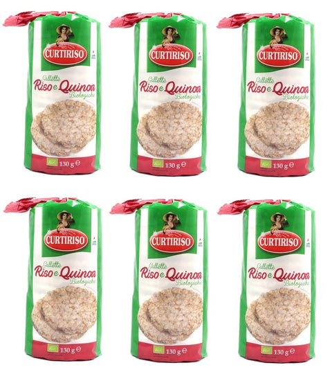 Curtiriso Riso E Quinoa Lot De 6 Gâteaux De Riz Bio Croustillants 130 G De Riz Et De Quinoa