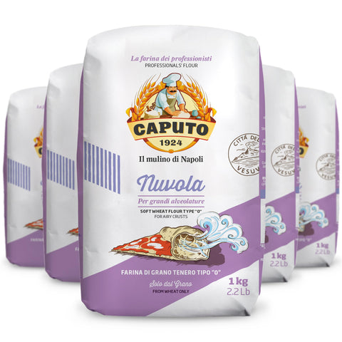 Colichef Farine Caputo Nuvola Type 0-5 Kilos (Pack De 5 X 1 Kg) - La Farine Parfaite Pour Une Pâte Légère Et Aérée. La Farine Pour Pizza Préférée En Italie !