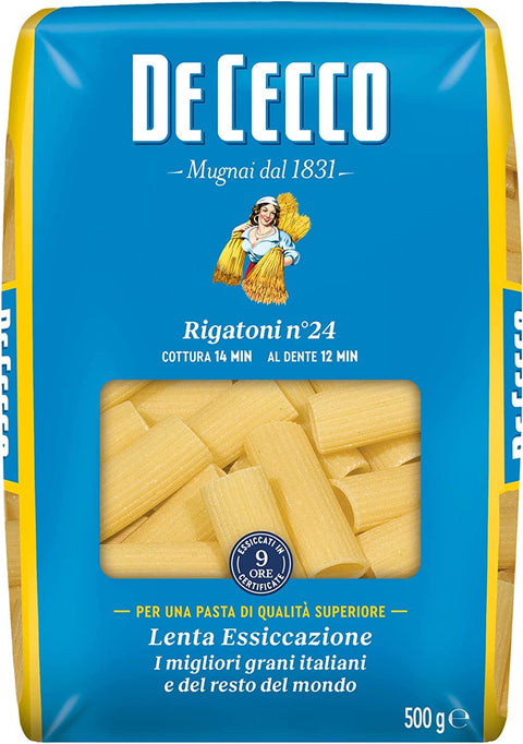 Lot De 10 Pâtes De Cecco 100 % Italiennes Rigatoni N. 24 Nouilles 500 G