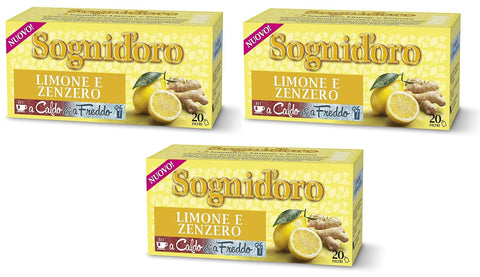Lot De 3 Infusions De Fruits Star Sognid'oro Infusi Alla Frutta Limone E Zenzero - Saveur Citron Et Gingembre - Lot De 20 Filtres