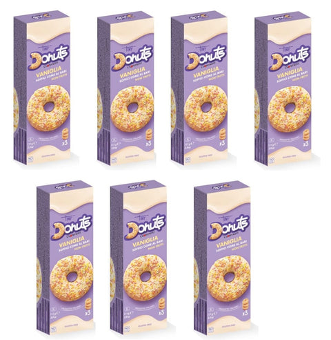 7x Cuorenero 3 Donuts Saveur Vanille | Donuts Non Frits Sans Gluten En Étui | Beignets Au Goût De Vanille | Snack Vanille - 111 Grammes