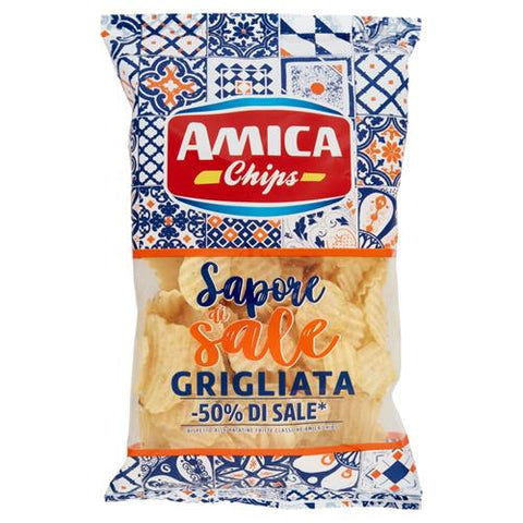 12x Amica Chips Sapore di sale Grigliata -50% di sale Chips de pommes de terre grillées - 50 % de sel 175g