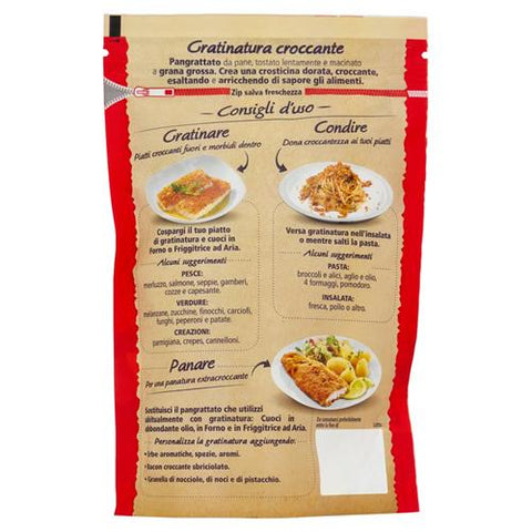 8x Lo conte Le Farine Magiche Pangrattato grosso Chapelure grossière pour gratin croustillant 200 g