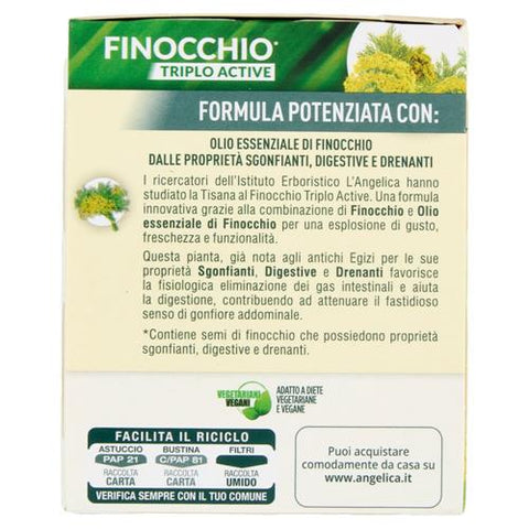 10x L' Angelica Le Tisane Finocchio Triplo Active Tisane de fenouil pour soulager les ballonnements et faciliter la digestion.