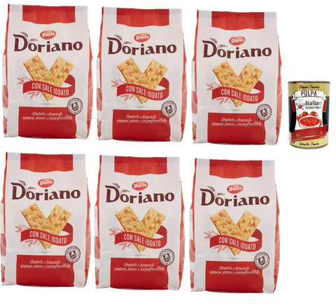 Doria Cracker Doriano Con Sale Iodato, Crackers Salati Biscuits Salés 6 X 700 G + Italian Gourmet Polpa 400 G