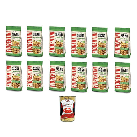 Fiorentini SI&NO Mini Gallette con Legumi BIO Mini galettes de maïs bio aux légumineuses 12x 80g  + Italian Gourmet polpa 400gr