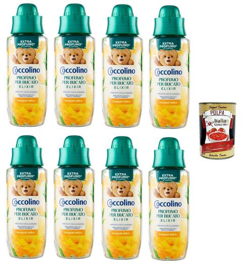 Coccolino Profumo Per Bucato Elixir Bouquet Estivo Parfum De Linge Elixir Bouquet D'été 8 X 342 Ml + Polpa Italian Gourmet 400 G