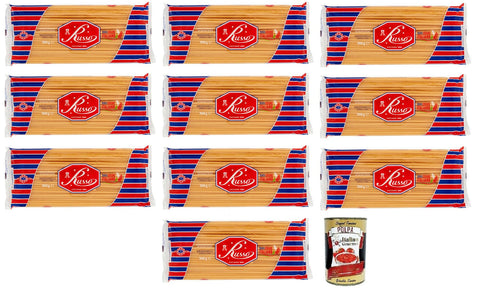 Russo Mezzanelli N°79 Lot De 10 Pâtes À Semoule De Blé Dur, 100 % Blé Italien, Paquet De 500 G + Boîte De 400 G