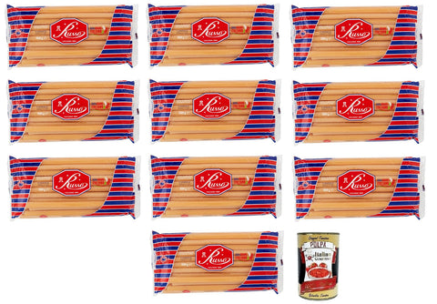 Russo Candele N°73 Lot De 10 Pâtes À Semoule De Blé Dur, 100 % Blé Italien, Paquet De 500 G + Boîte De 400 G