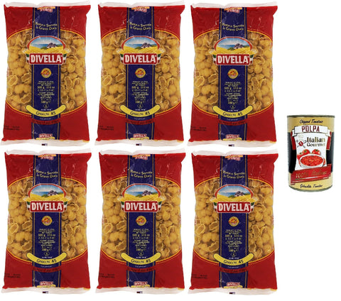 Divella Pasta Gnocchi 43 100 % Italien Pâtes À Base De Semoule De Blé Dur, Cuisson 7 Minutes, 6 X 500 G + Italian Gourmet Polpa 400 G