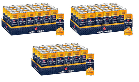 San Pellegrino | Limonade Orange | Aranciata | Haute Teneur En Fruits 20 % D'oranges Fraîchement Pressées | Notes De Goût Légèrement Acidulées | Idéal Pour Les Déplacements | Lot De 72 Boîtes