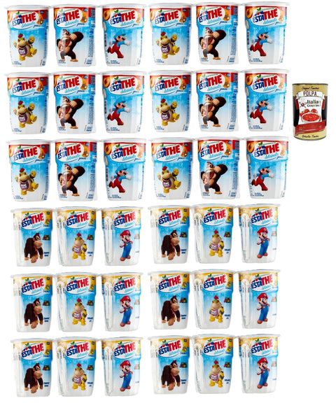 Estathe Thè Deteinato Pack Test Citron Et Pesca 36 X 20 Cl, Thé Glacé Décaféiné, Thé Glacé Rafraîchissant, Avec Infusion De Feuilles Délicates Et De Jus, Boisson Sans Alcool + Italian Gourmet Polpa