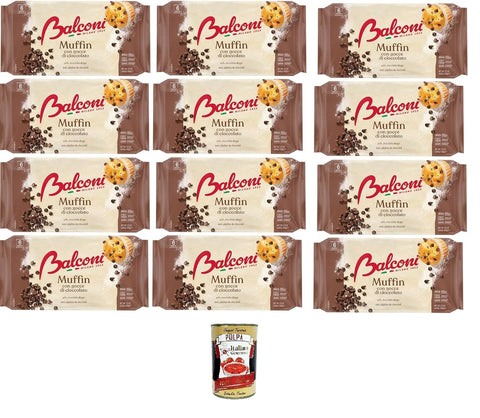 Balconi Muffin Con gocce di Cioccolato Muffins aux pépites de chocolat 240 g + Italian Gourmet polpa 400gr