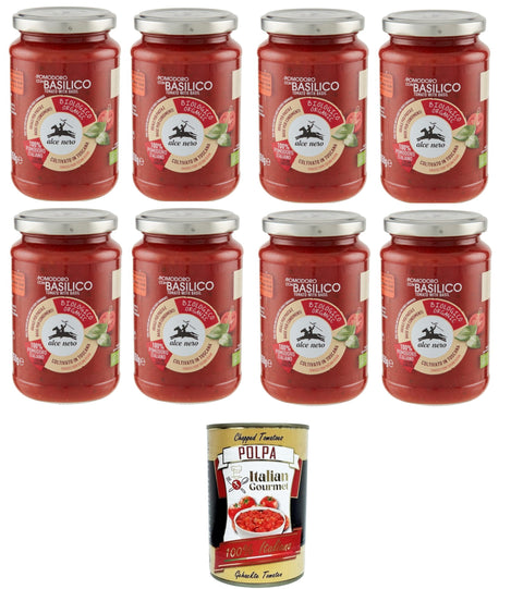 Alce Nero Pomodoro Con Basilico Tomate Avec Basilic 8 X 350 G + Polpa Italian Gourmet 400 G