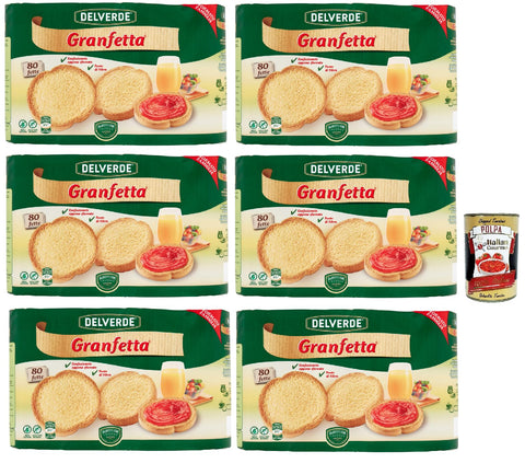 Delverde Granfetta Lot De 40 Biscuits Gras Parfumés Et Légers Biscottate 6 X 600 G + Italian Gourmet Polpa 400 G