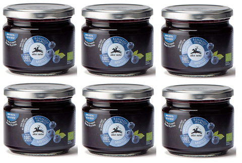 Alce Nero Composta Di Mirtilli Biologica Lot De 6 Compote De Myrtilles Bio Avec Myrtilles Biologiques 270 G