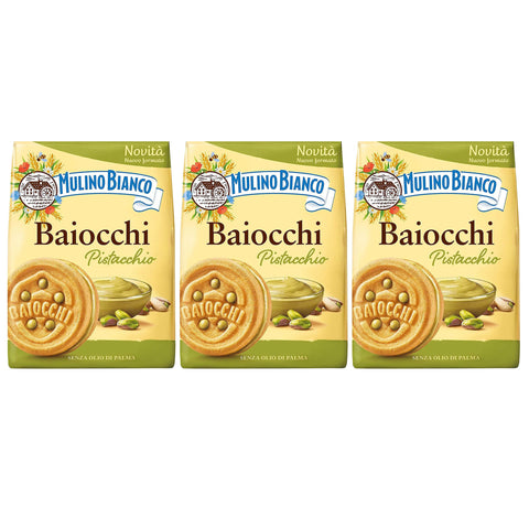 Mulino Bianco Baiocchi - Biscuits Fourrés À La Pistache 240g (Pistache, X3)