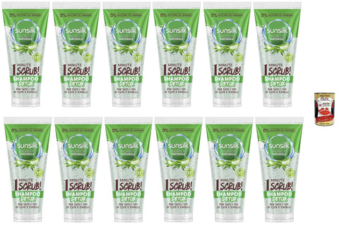 Sunsilk Lot De 12 Shampoings Détoxifiants À L'aloe Vera Pour Cuir Chevelu Et Cheveux Déshydratés + Polpa Italien Gourmet 400 G