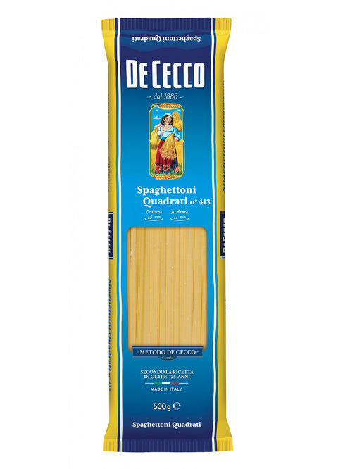 De Cecco Spaghettoni Quadrati N°413 Lot De 10 Spaghetti Carrés Italiens 500 G