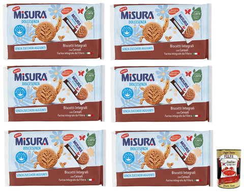 Misura Dolcesenza, Biscotti Integrali Con Cereali, Biscuits Entiers Avec Céréales, Sans Sucre Ajouté, 280 G, Boîte Italienne Gourmet Polpa Di Pomodoro 400 G