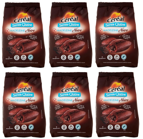 Céréal Madeleine Noire Senza Glutine Lot De 6 Collations Sucrées Avec Remplissage Au Cacao Sans Gluten 200 G