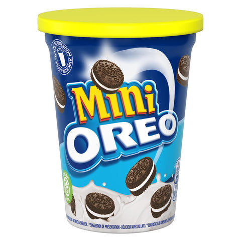 Oreo Mini - Mini Biscuit Cacaoté Fourré Goût Vanille - Format Cup À Emporter Partout - Lot De 8 Cups (8 X 115 G)