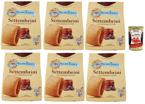 Mulino Bianco Settembrini, Biscotti Con Confettura Di Fichi, Biscuits À La Confiture De Figues, Buscuits Cookies, 6x 300g + Italian Gourmet Polpa 400g