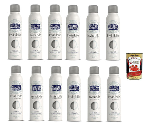 Neutro Roberts Lot De 12 Déodorants Invisibles En Spray Zéro Alcool Sans Taches Avec Huile De Glycérine Pure Pour Homme Et Femme Testé Dermatologiquement 12 X 150 Ml 48h + Italian Gourmet Polpa 400 G