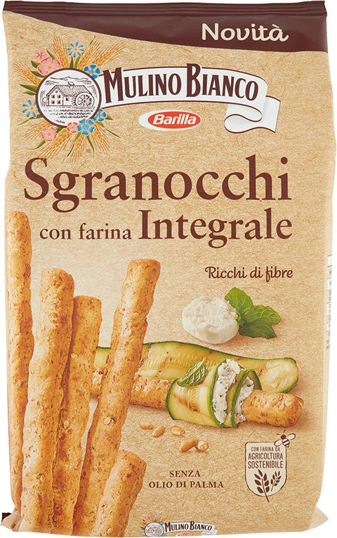 3 X Mulino Bianco Grissini Sgranocchi Con Farina Integrale Grissini Avec Farine De Blé Entier, Parfait Comme Collation, 200 G