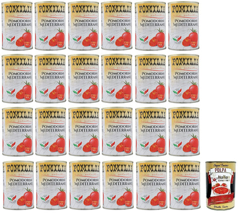 Pomilia Pomodorini Ciliegini Lot De 24 Tomates Cerises Méditerranéennes 100 % Tomates Italiennes 400 G + Boîte De 400 G