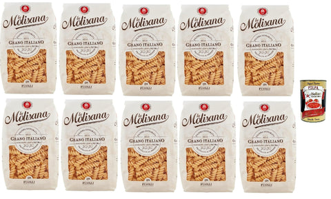 La Molisana Fusilli N. 28 Pasta Lenta Lavorazione Lot De 20 Pâtes En Semoule De Blé Dur Bronze 500 G + Polpa Italian Gourmet Polpa 400 G
