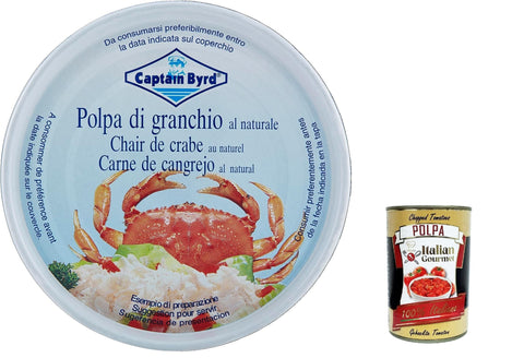 12 X Captain Byrd Polpa Di Granchio, Chair De Crabe Naturelle 200 G + Polpa Italien Gourmet 400 G