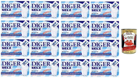 Diger Selz Lot De 16 Poudres Antiacides Effervescentes Saveur Classique + Italian Gourmet Polpa 400 G