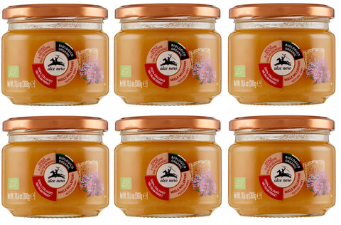 Alce Nero Miele Millefiori Biologico Lot De 6 Miel Bio À Fleurs Sauvages 100 % Miel Italien Bio 300 G
