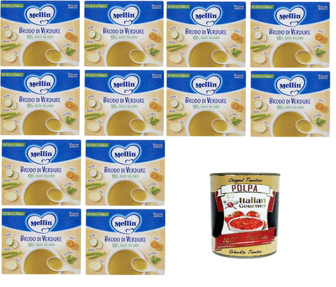 Mellin Brodo Di Verdure, Per Tutta La Famiglia Bouillon De Légumes, Pour Toute La Famille, Goût 100 % Délicat, 12 X 80 G